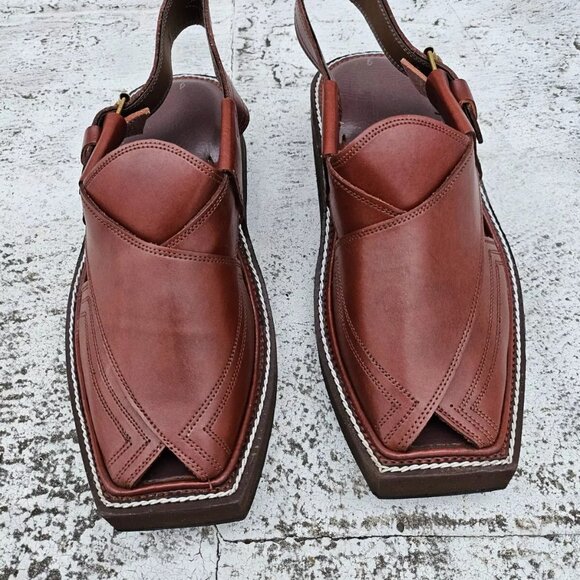Kaptaan Chappal Men Sandal Shoes Brown Genuine Leather Upper Ethnic Size 8.5US main image 10